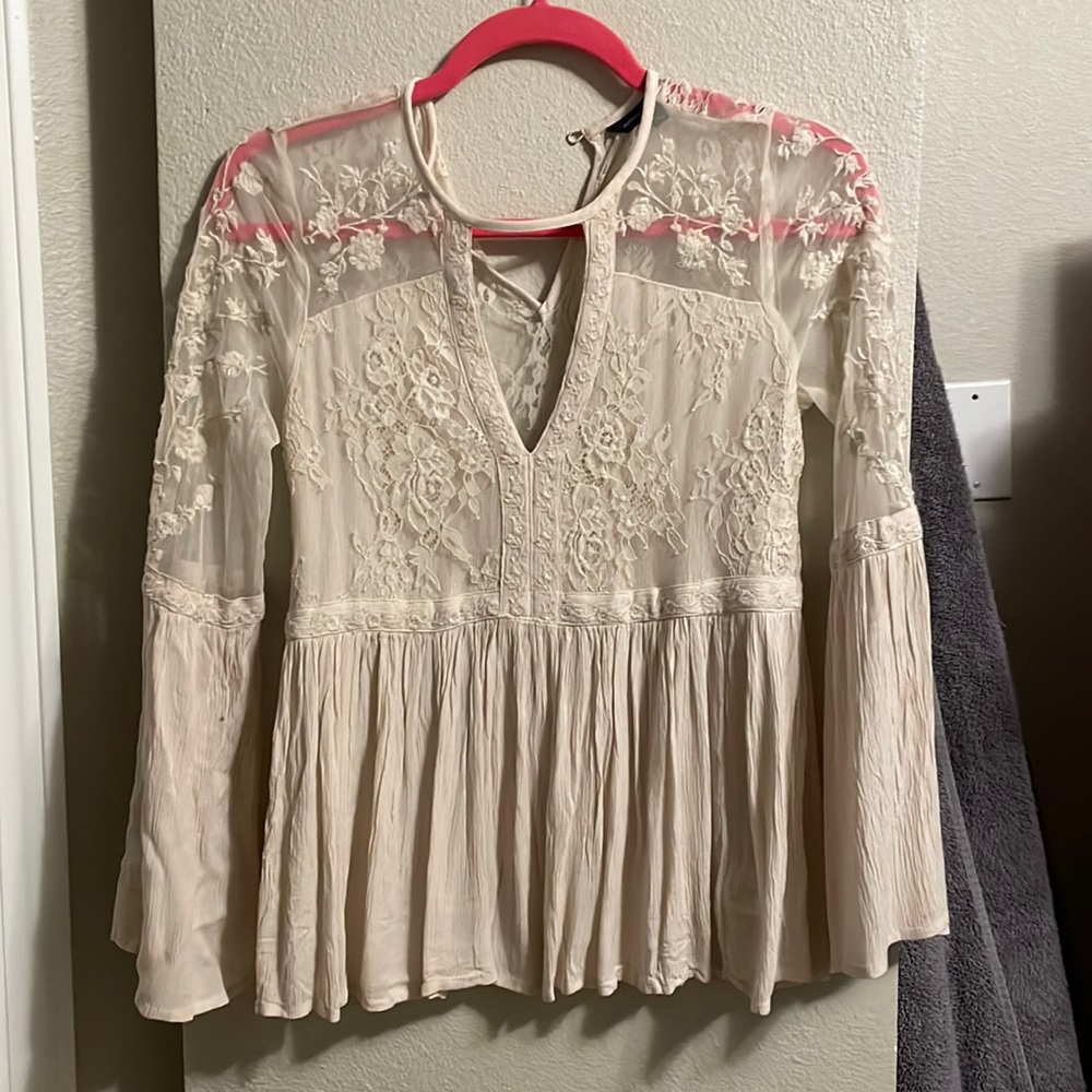 Lace tan shirt